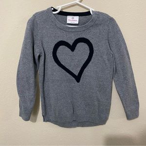 Hanna Andersson girls grey Heart Valentines sweater 100cm US 4